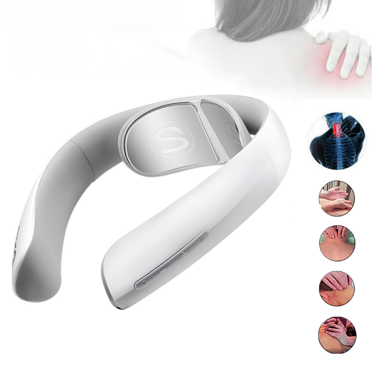 

[Long Standby] SKG K4-2 Neck Massager 4 Modes 15 Intensity Heating Electric Pulse Shoulder Relax Relieve Pain Cervical M