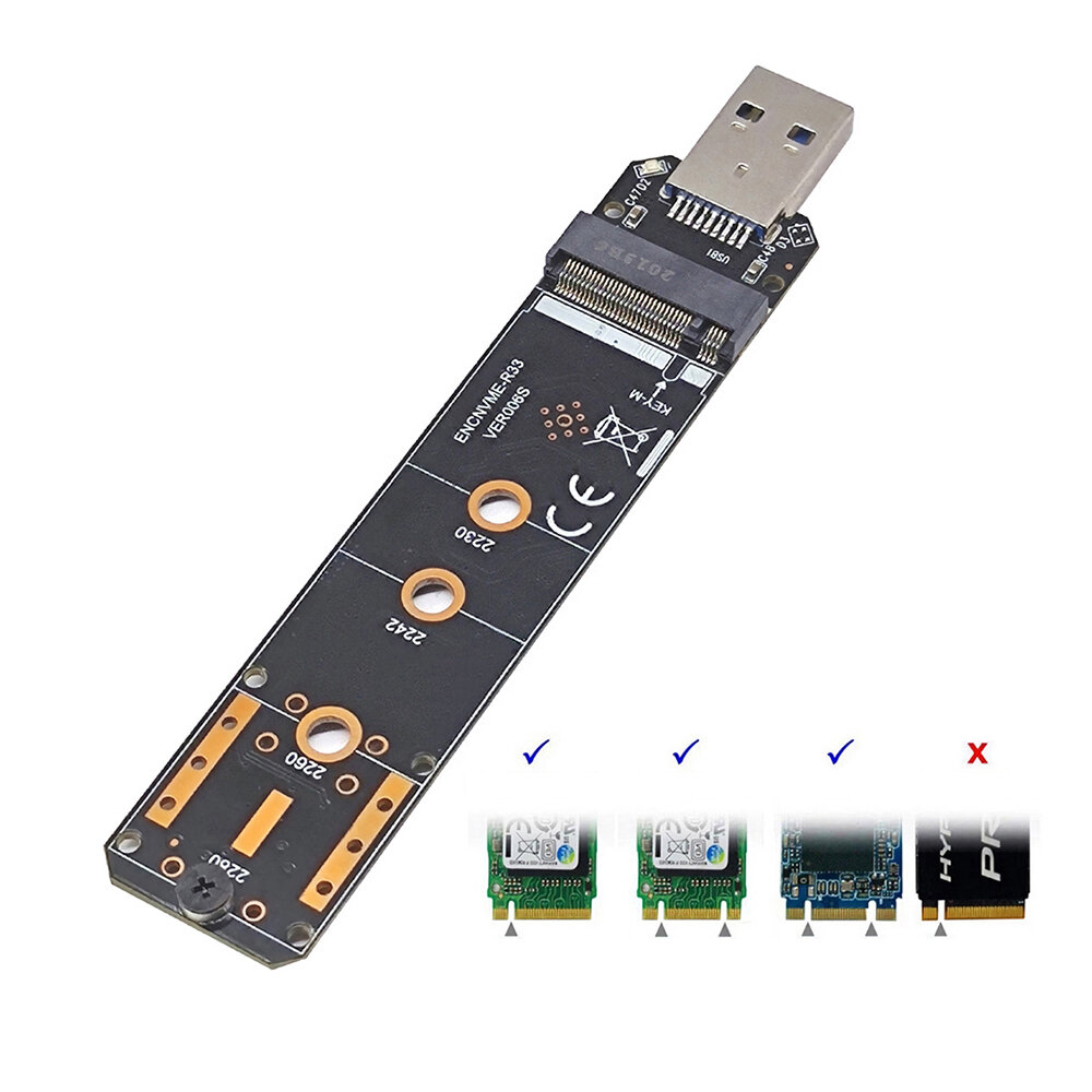 Liangteng USB3.1 to M.2 NVME / SATA Hard Drive Adapter NVME NGFF SATA Converter SSD Reader Card SDD 2230 2242 2260 2280