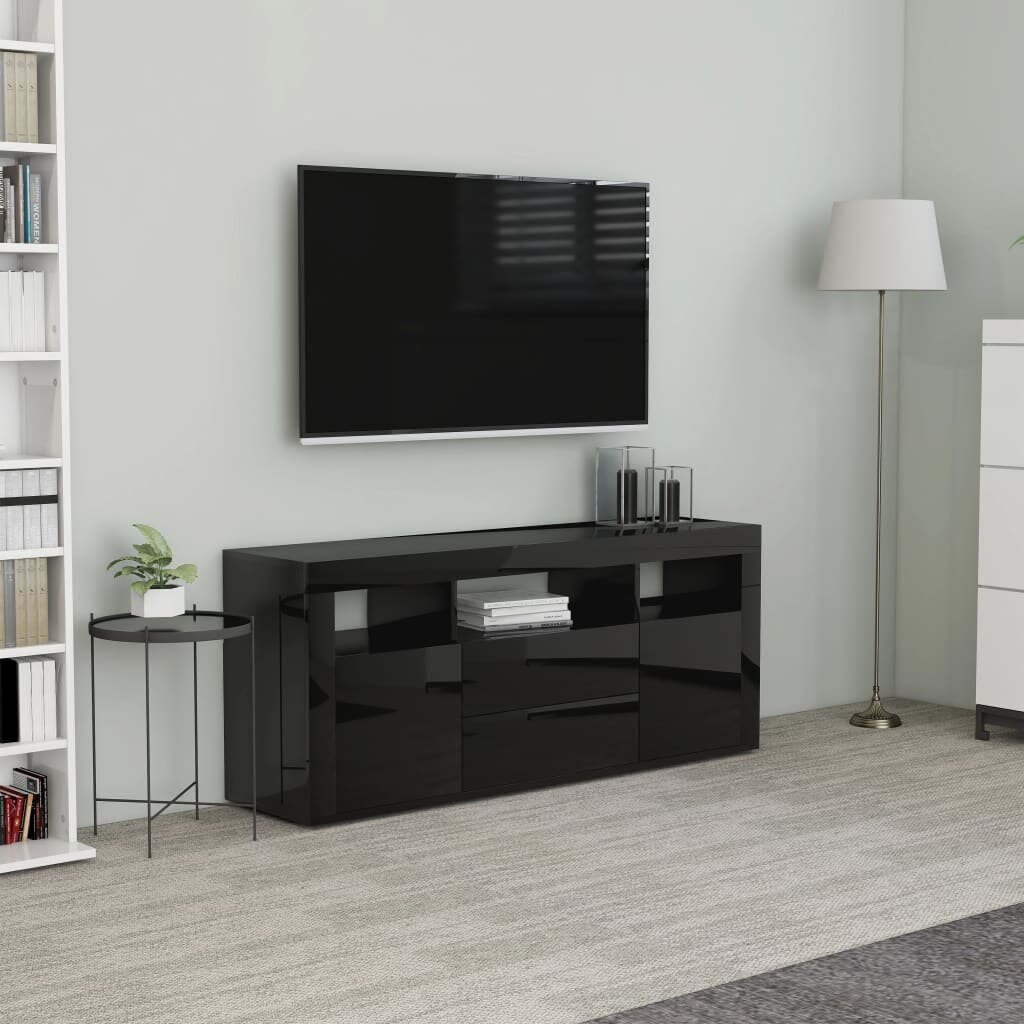 

TV Cabinet High Gloss Black 47.2"x11.8"x19.7" Chipboard