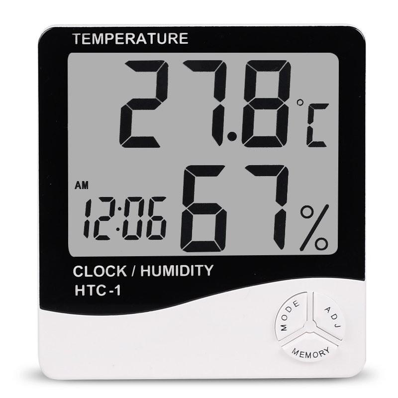 Weather Station Hygrometer Thermometer Desk Alarm Clock HTC-1 