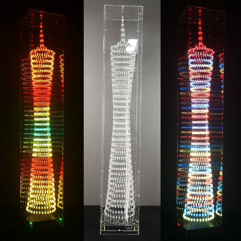 

Colorful Bluetooth Canton Tower Parts 32 Layers * 32 Columns Electronic DIYKit LED Light Cube Music Ppectrum