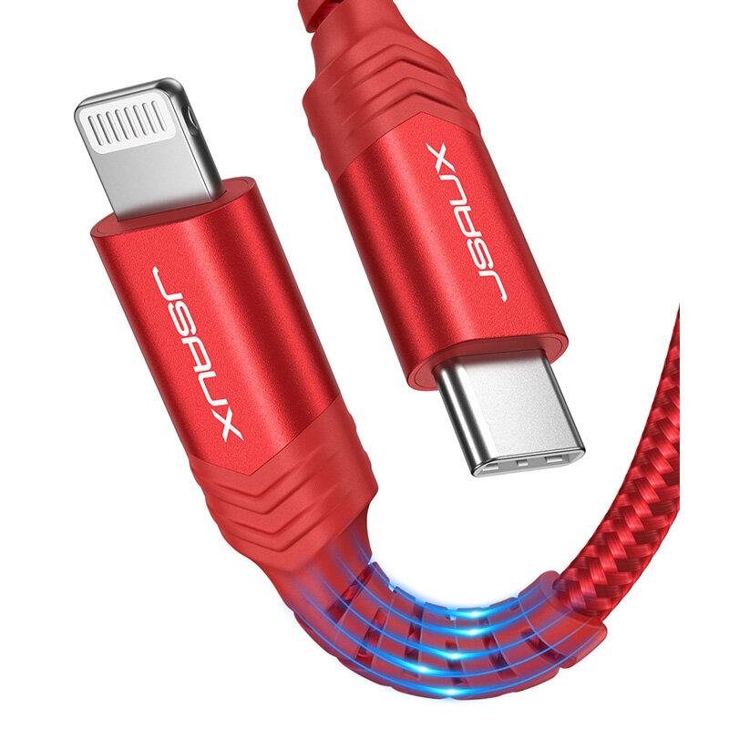 JSAUX Nylon MFI USB-C naar PD Type-C voor Lightning Fast Charging Sync Datakabel voor iPhone 12/12 M