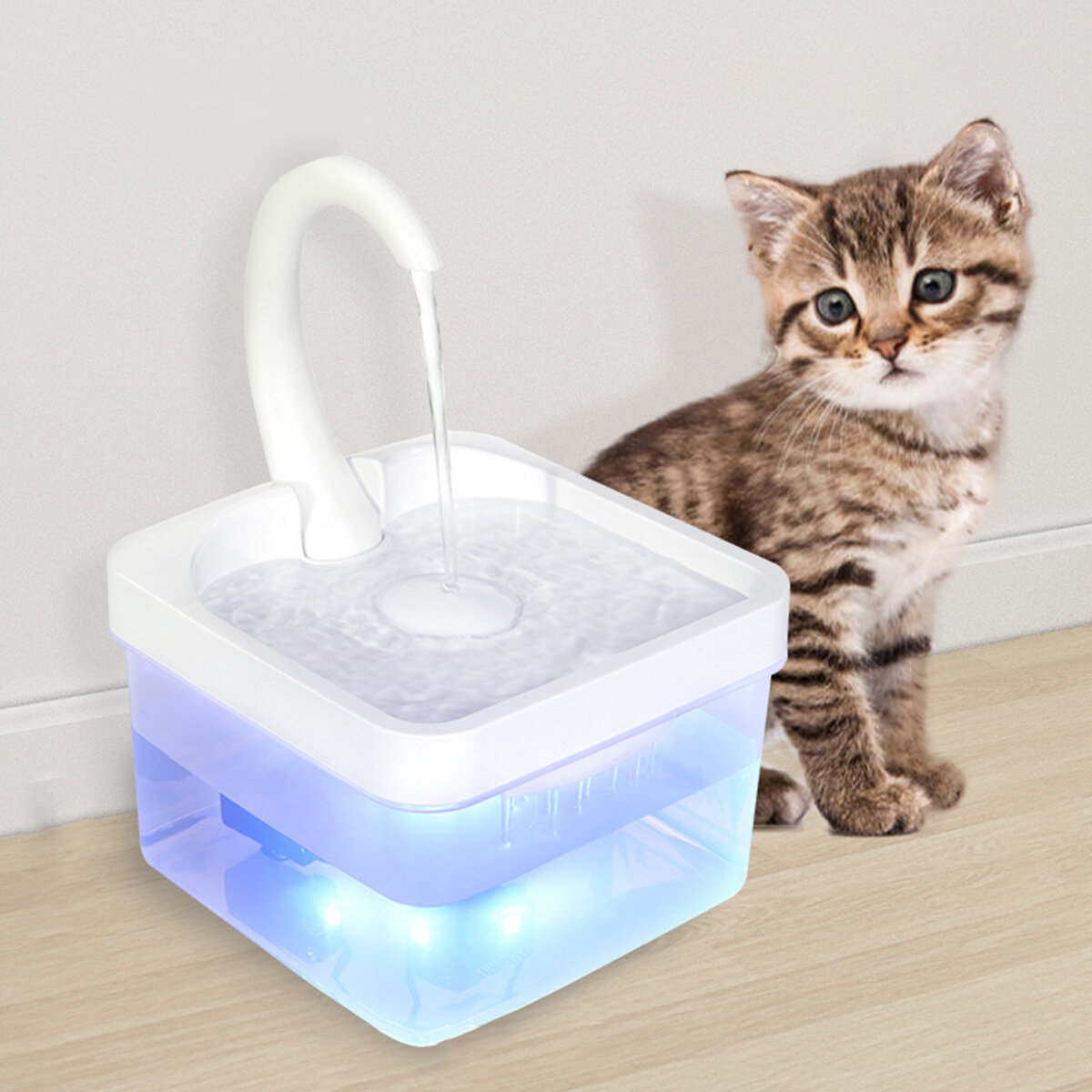 

2L Pet Cat Water Fountain USB Automatic Cat Water Dispenser Feeder Bowl LED Light Smart for Dog Drinking Pet Drinking Fe