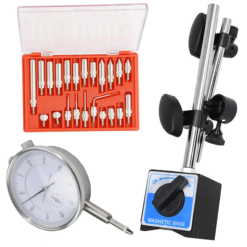 

Magnetic Table Holder Set Pointer Dial Indicator + Magnetic Bracket + Probe Clamp High-Precision Mini Measuring Tool