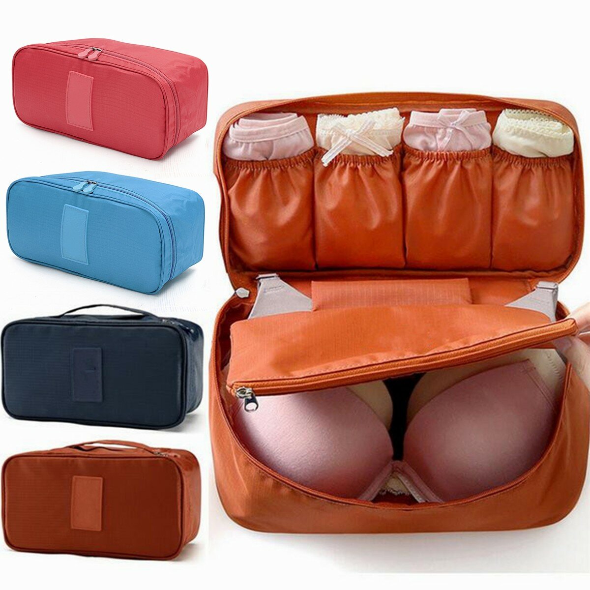 Meias cuecas de sutiã portáteis de proteção, embalagem cosmética Cube Armazenamento Bolsa Organizador de bagagem de viagem