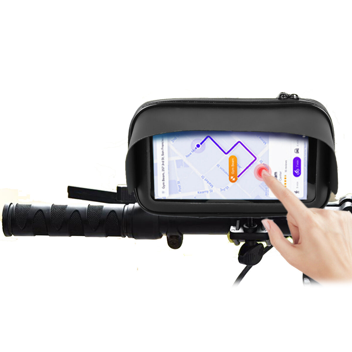 BIKIGHT 6.3'' Waterproof Motorcycle Bicycle Cell Phone/GPS Holder Case Bag Handlebar Mount Smart Phone Bag