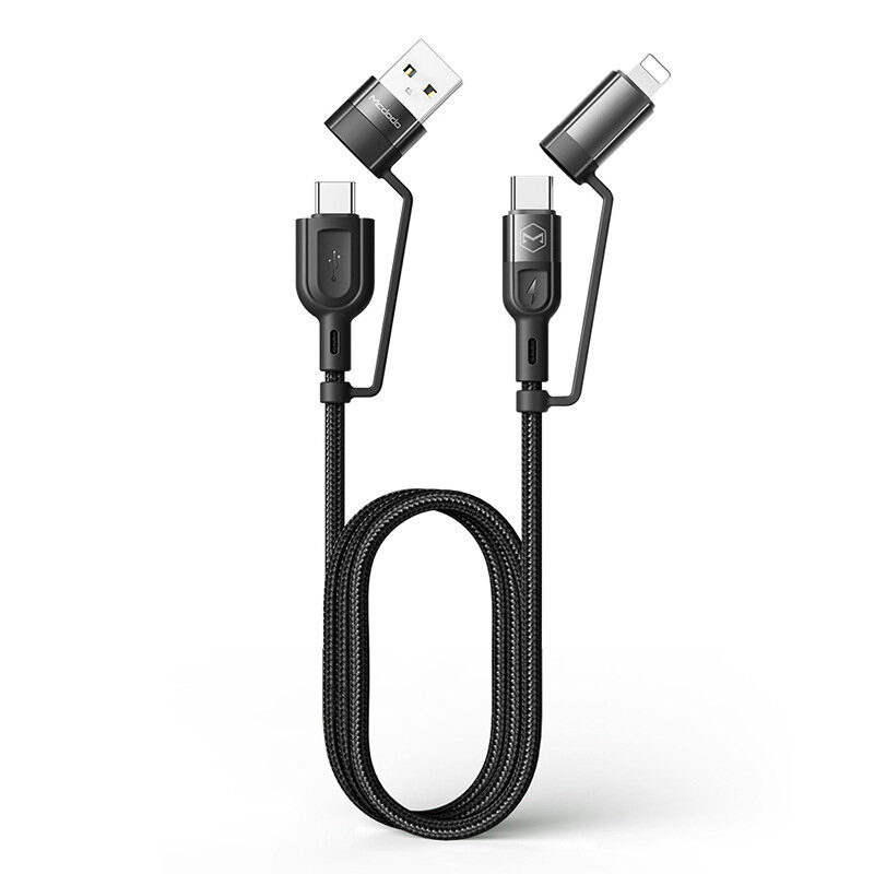 MCDODO 4-in-1 Dual PD Fast Charging 60W Data Cable for Phone/Laptop/Tablet