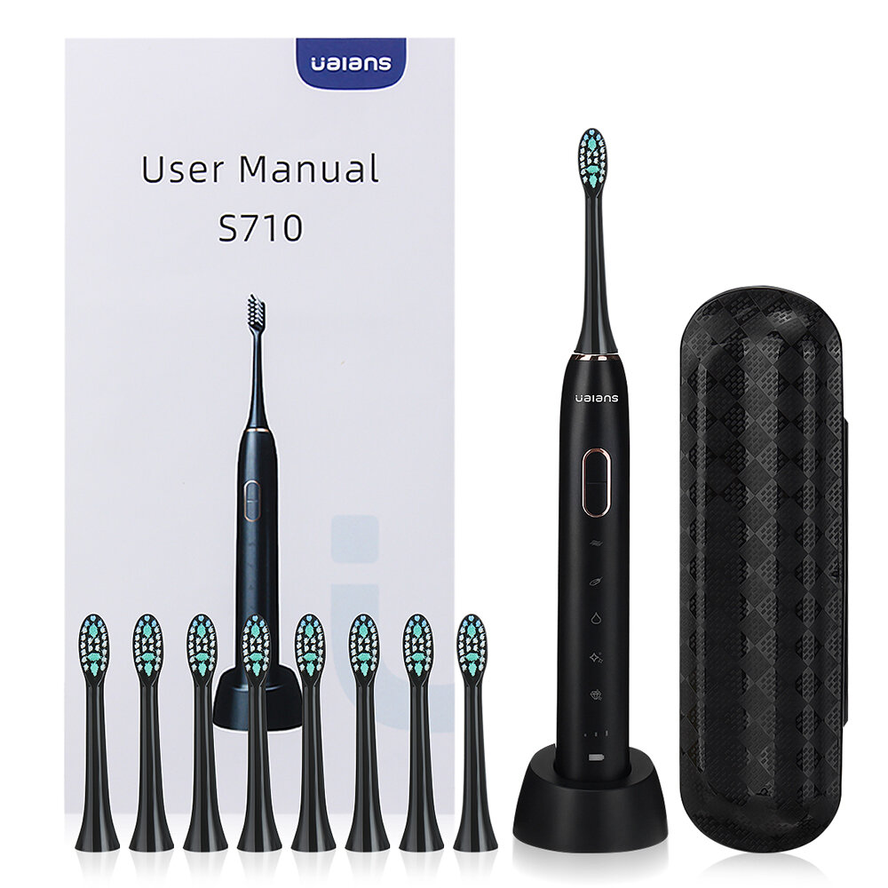

UALANS Sonic Electric Toothbrush With 8 Brush Heads For Adults Wireless Rechargeable Electric Power Toothbrushes, 5 Mode
