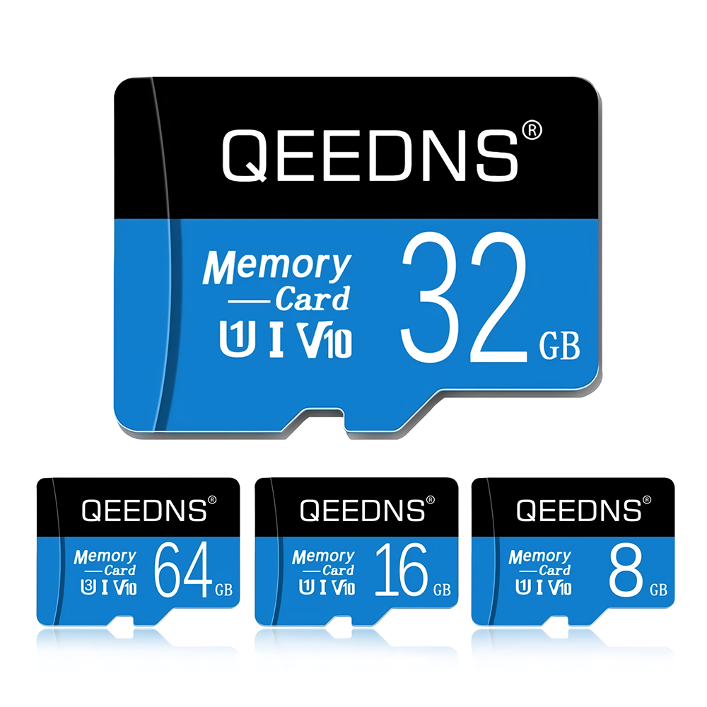 Qeedns Class 10 A1 U3 Geheugenkaart TF-kaart 16G 32G 64G 128G Opslag Flash Kaart met SD-adapter