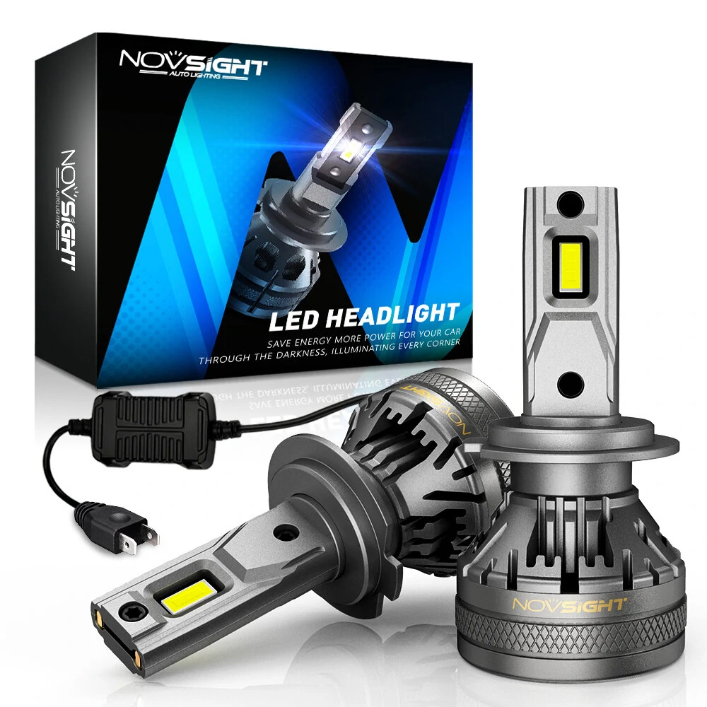 NovSight A500 N37 DC9 32V LED Headlight 22000LM LED Car Lights Bulbs 6500K High Low Beam 120W Pair Super Bright