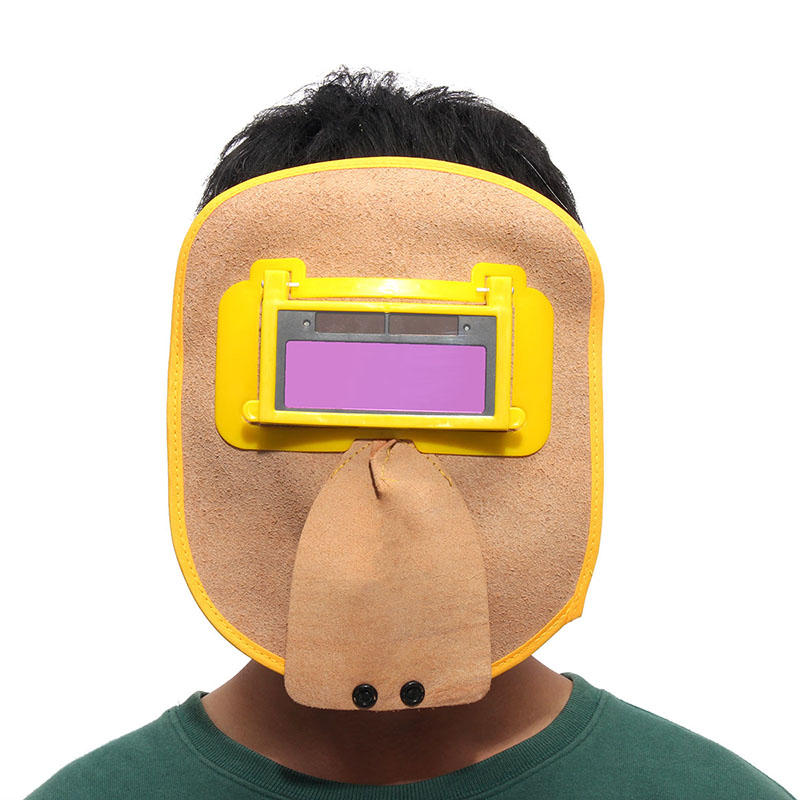 

Кожаный капюшон заварки Маска Солнечная Автоматический затемненный фильтр Объектив Нарезка крышки шлема