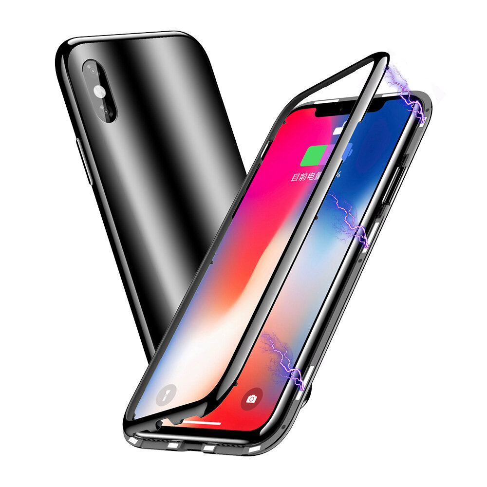 Bakeey Plating Magnetic Adsorption Hard PC Protective Case For iPhone X