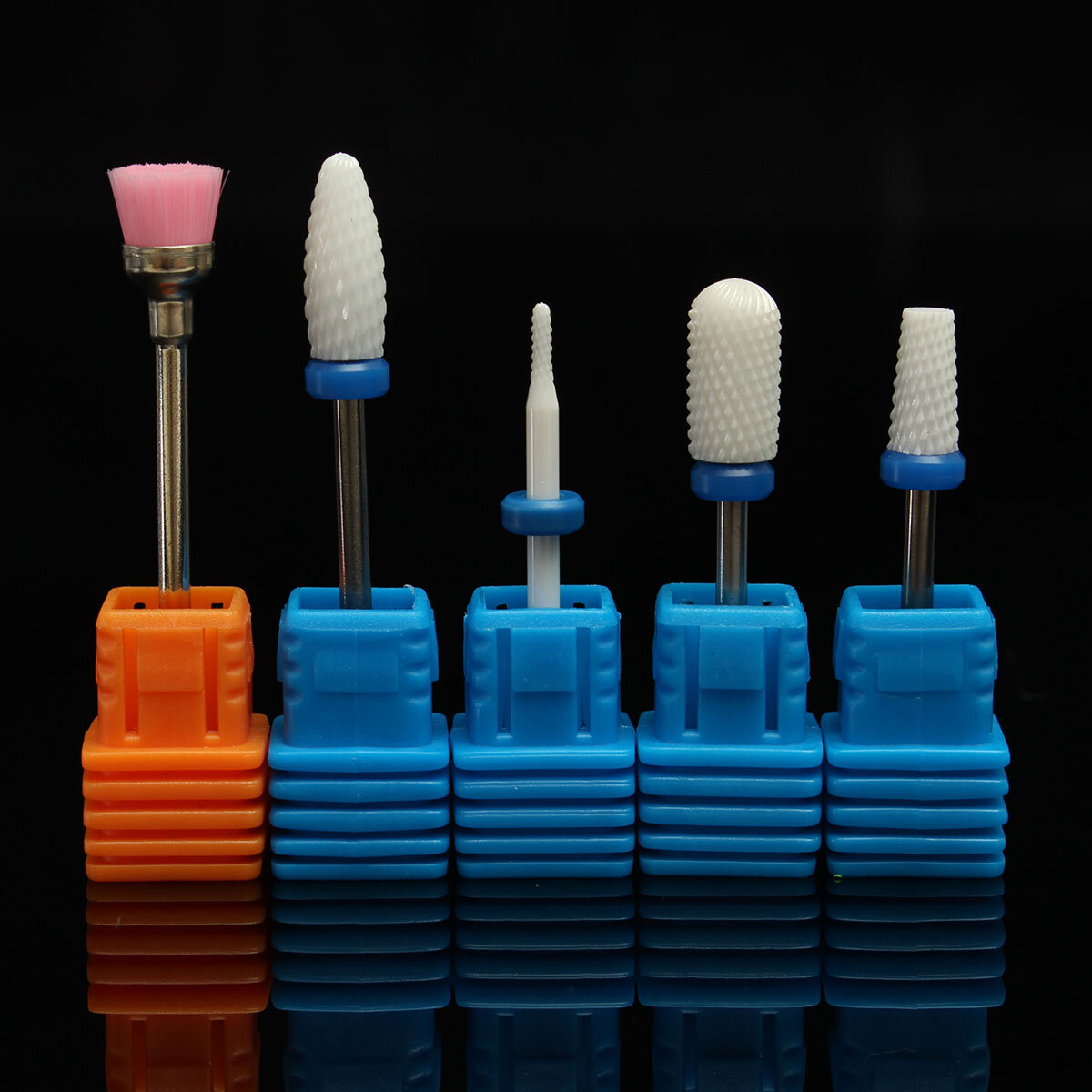 5pcs Ceramic Nail Drill Bit Set Smooth Tapered Brush Rotary File cuticula Manicure Pedicure Salon Ki