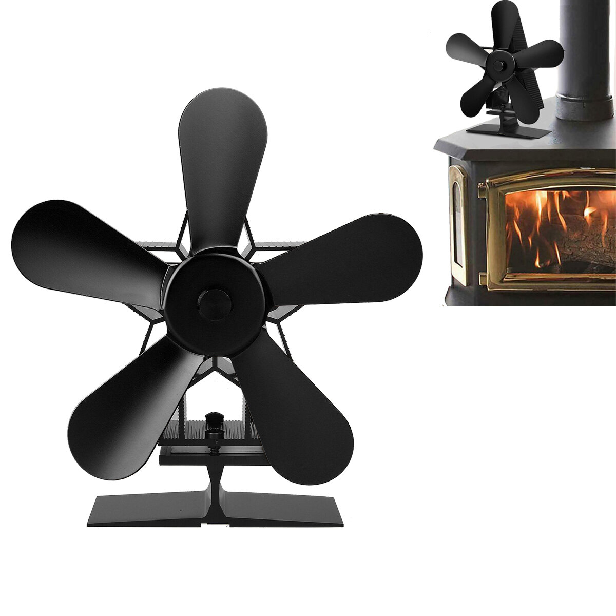 5 bıçaklı 1350RPM şömine fanı, enerji tasarrufu sağlayarak evi kışın ısıtmak için ısı gücüyle çalışır. Bu termal fan harika bir Noel hediyesidir.
