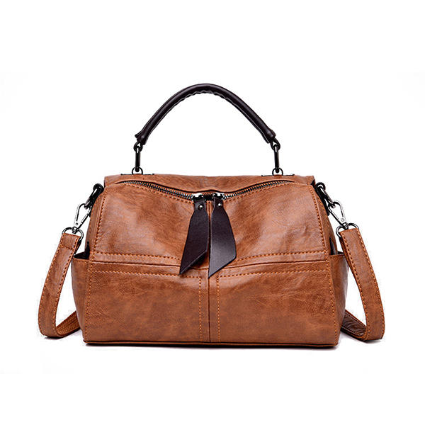 Women Soft Leather Crossbody Bag Stitching Leisure Handbag