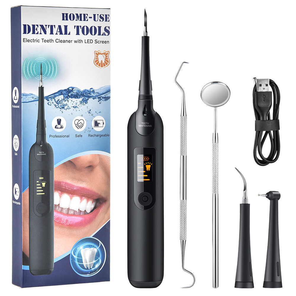 

Showsee Electric Dental Calculus Remover IPX6 Waterproof Ultrasonic Whitening Tooth Stains Tartar Tool USB Rechargeable