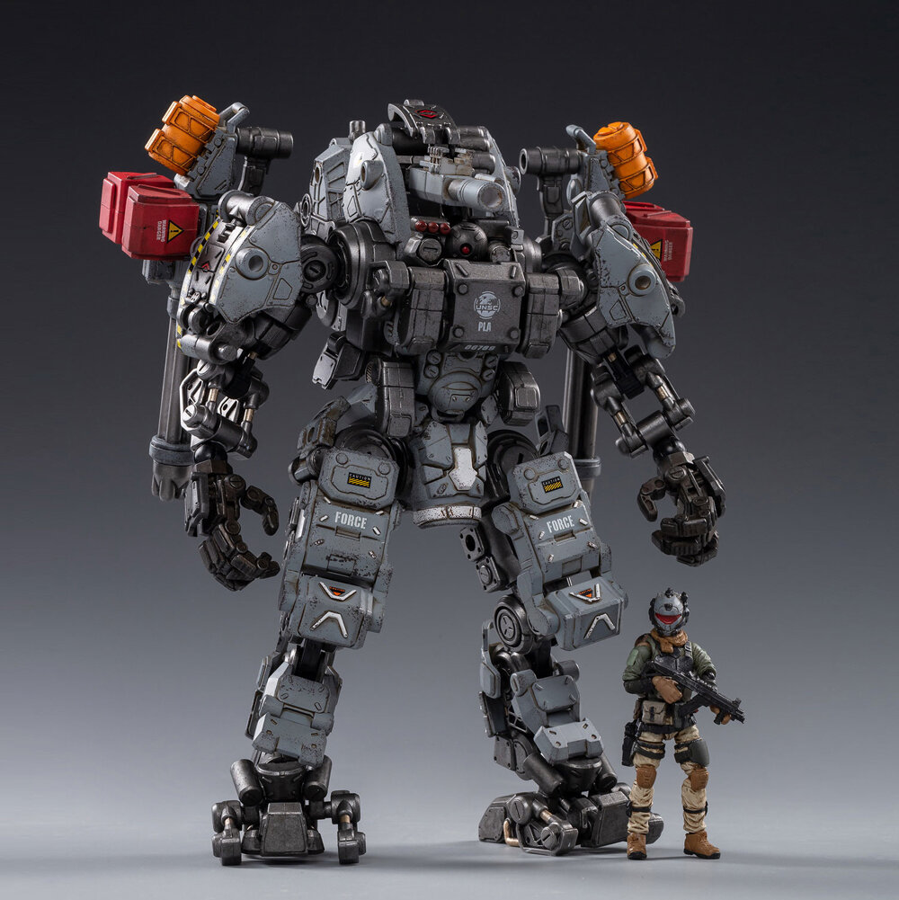 

JOYTOY Action Figure Multi-joint Scale 1:25 STEEL BONE H-05 Heavy firepower MECHA(gray)Figure New Toy for Collectible