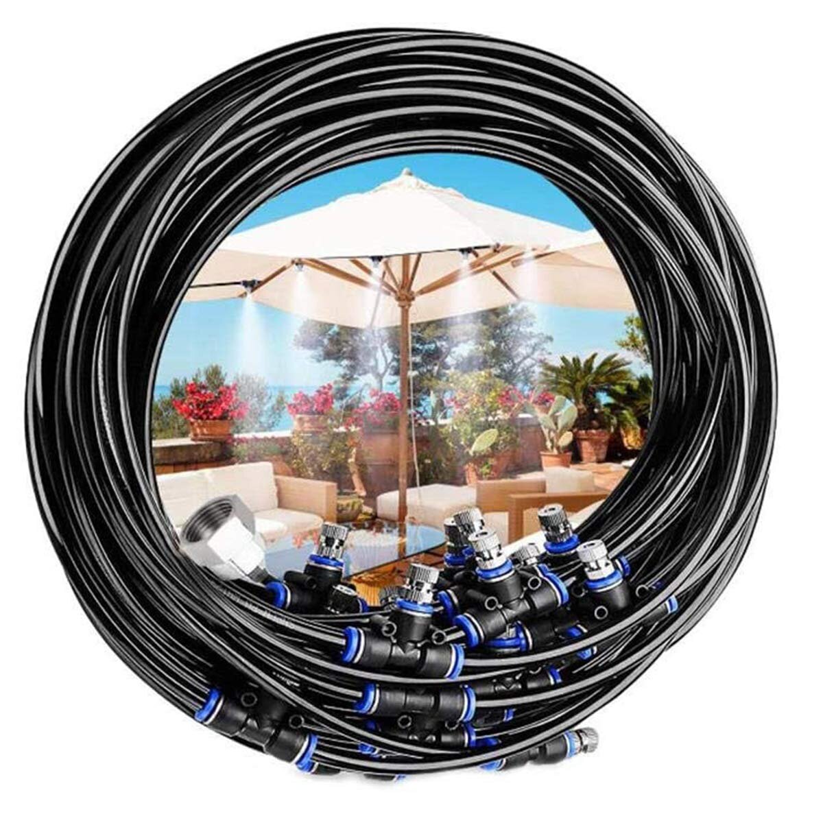 

6m Garden Watering Irrigation Spraying Kit Outdoor Cooling Dust Collect Air Humidification
