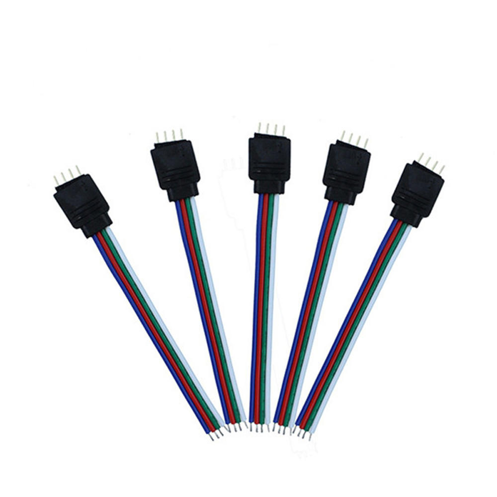 

20PCS 4 Pin Male Connector Cable Wire For 10MM RGB SMD5050 LED Flexible Strip Light