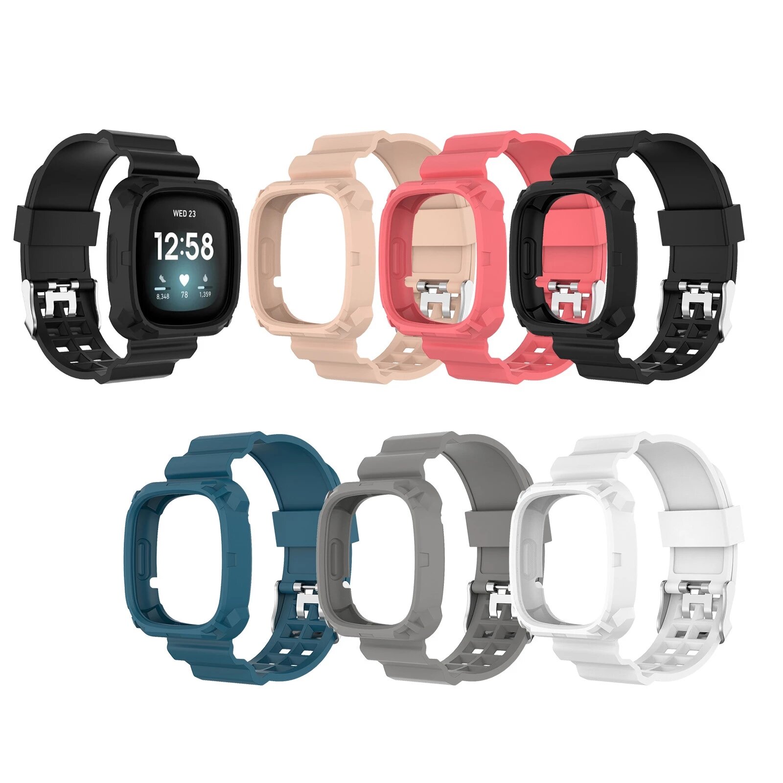 Bakeey siliconen horlogeband horlogekast voor Fitbit Versa 3 Sense Watch