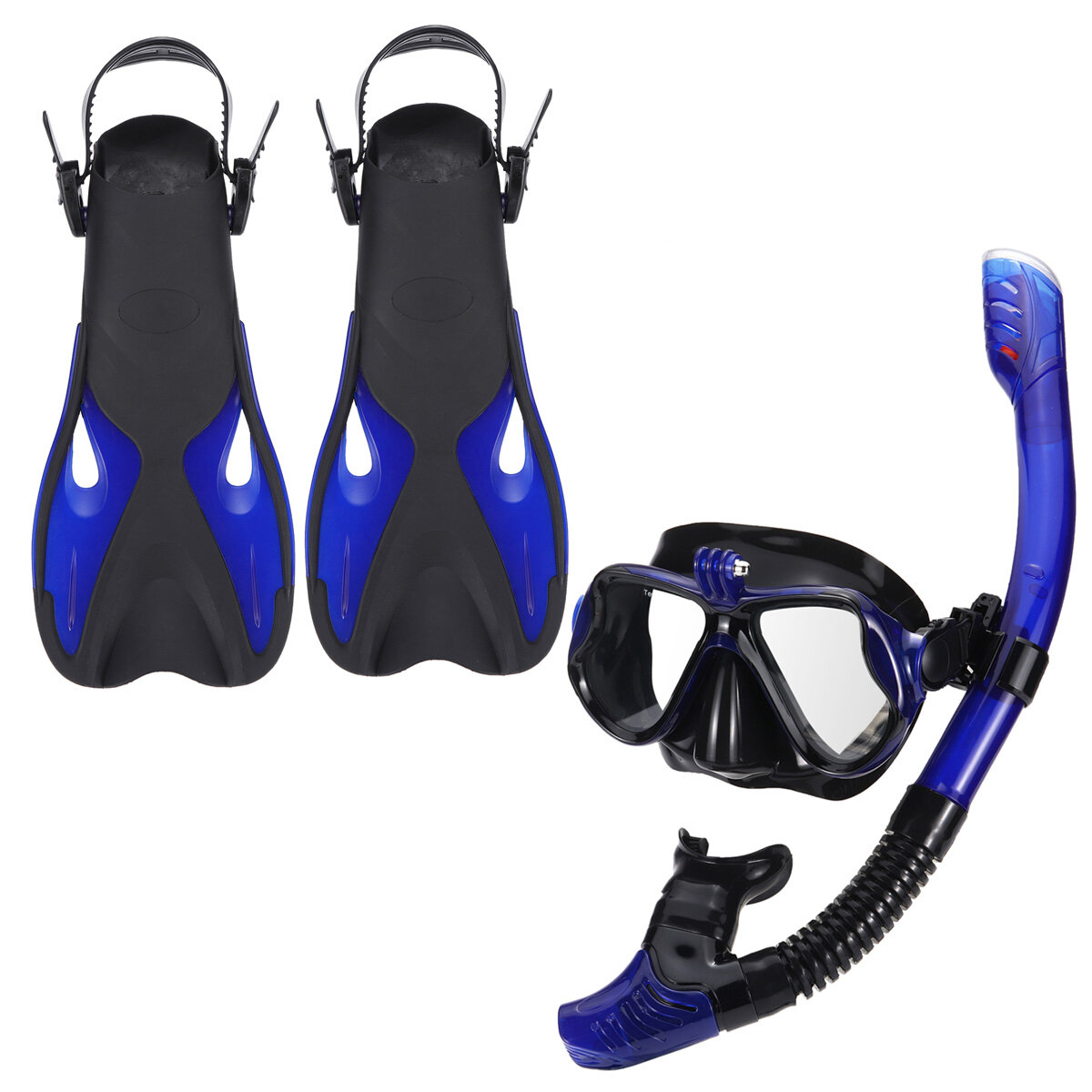 

Snorkeling 3-piece Set 1 Pair Of Flippers+Anti-fog Diving Goggles+Breathing Tube Diving Equipment