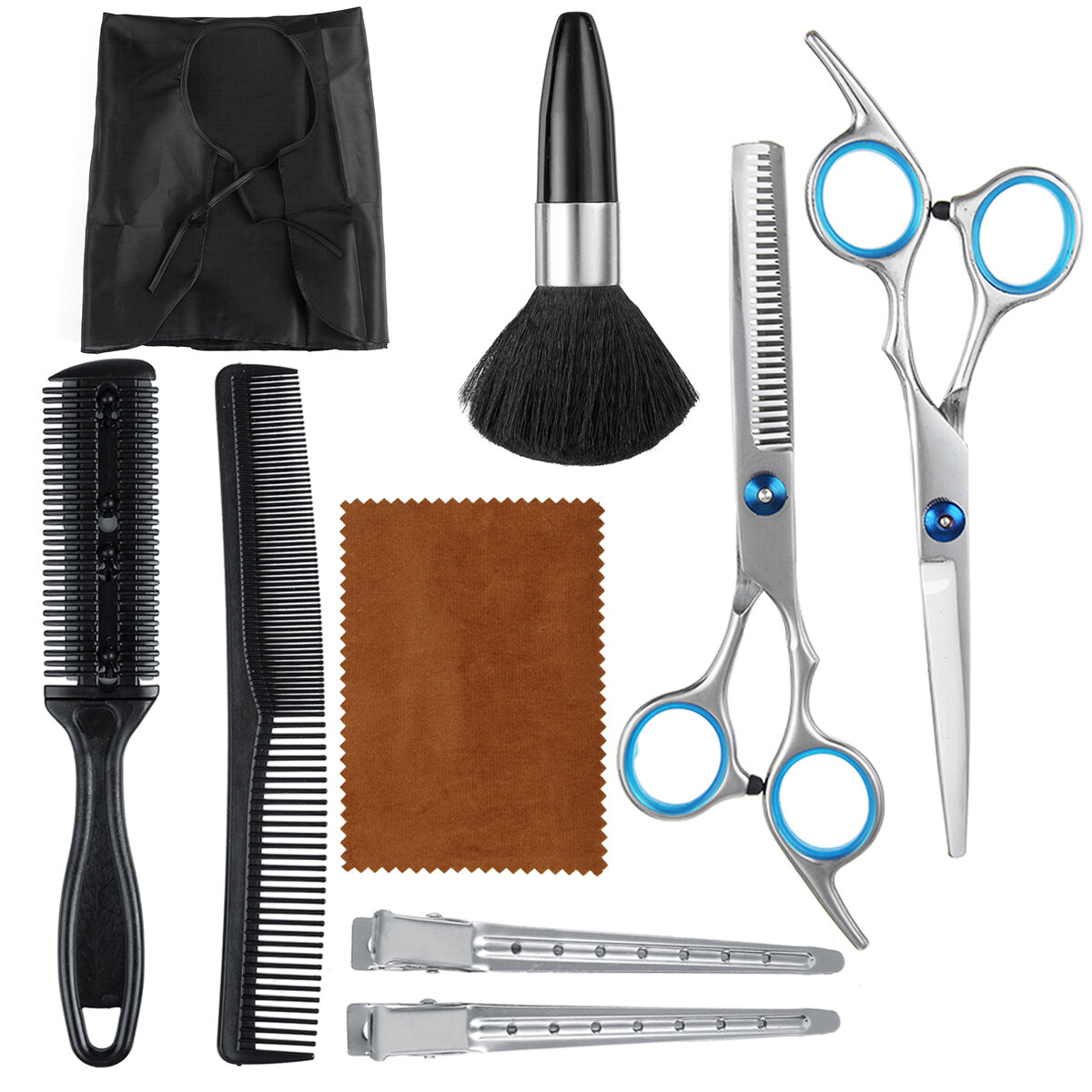 10PCS Barber Hair Cutting Thinning Scissors Shears Set Salon Hair Trimmer Pro Hairdressing Tool