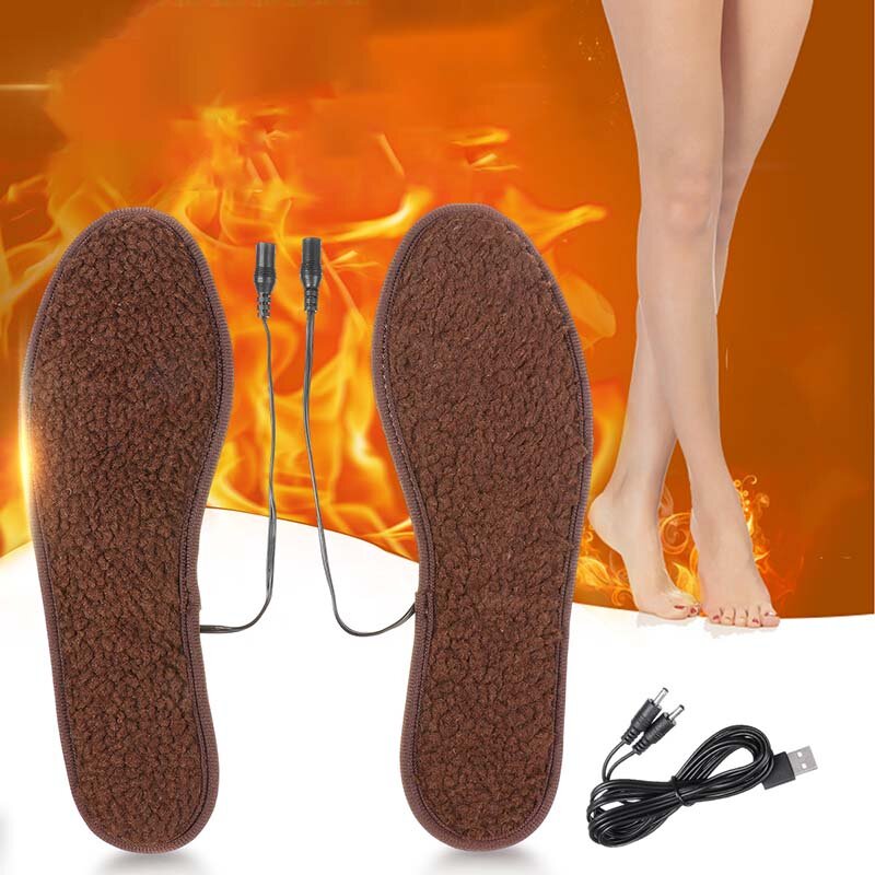 Electric Heated Shoe Insoles Warm Sock Feet Heater USB Foot Winter Warmer Pad US 