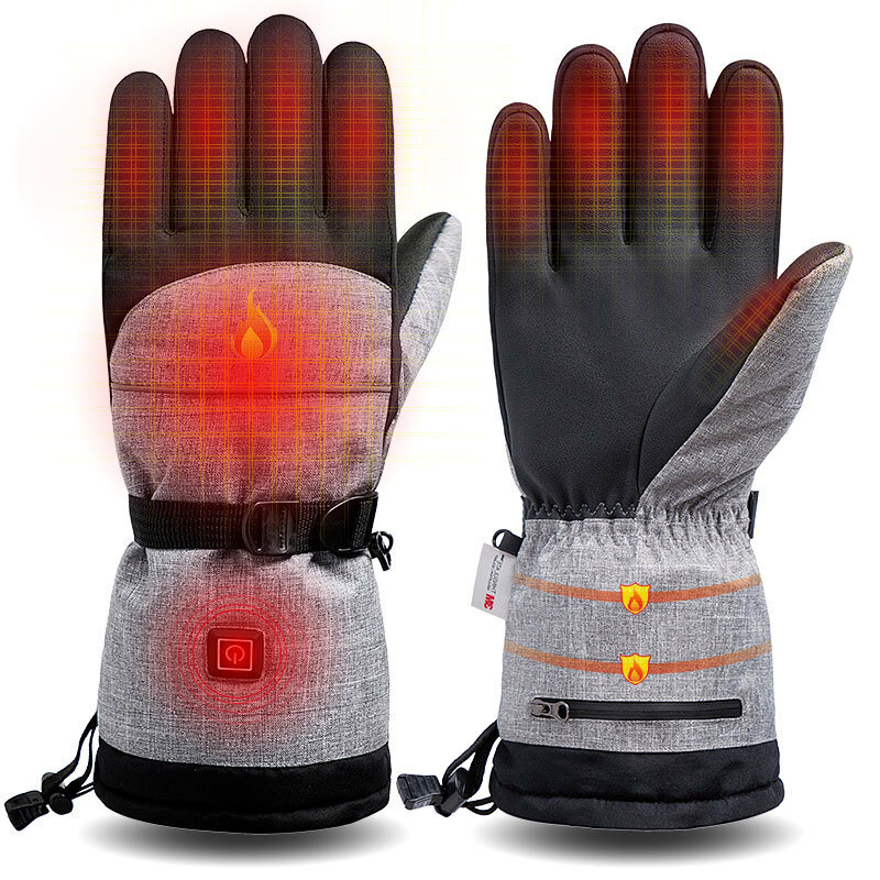 

Motorcycle Electric Heated Gloves 3 Gear Temperature Winter Warm Sport Battery Waterproof Windproof