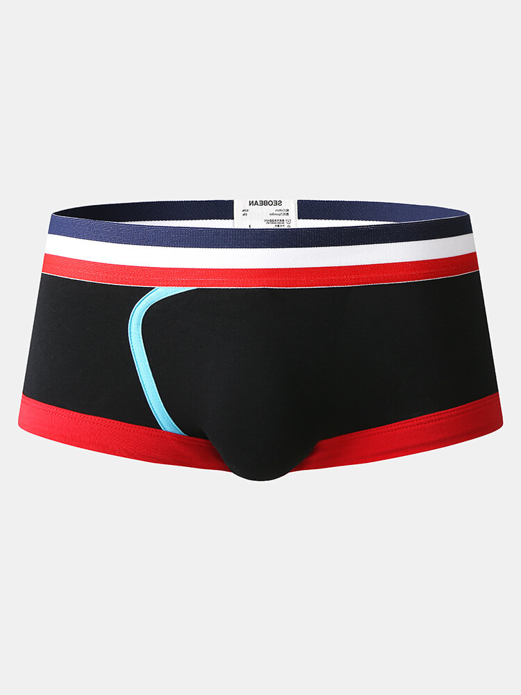 Naadloze katoenen boxer met print op de rug Soft Onderkleding met middelhoge taille voor heren
