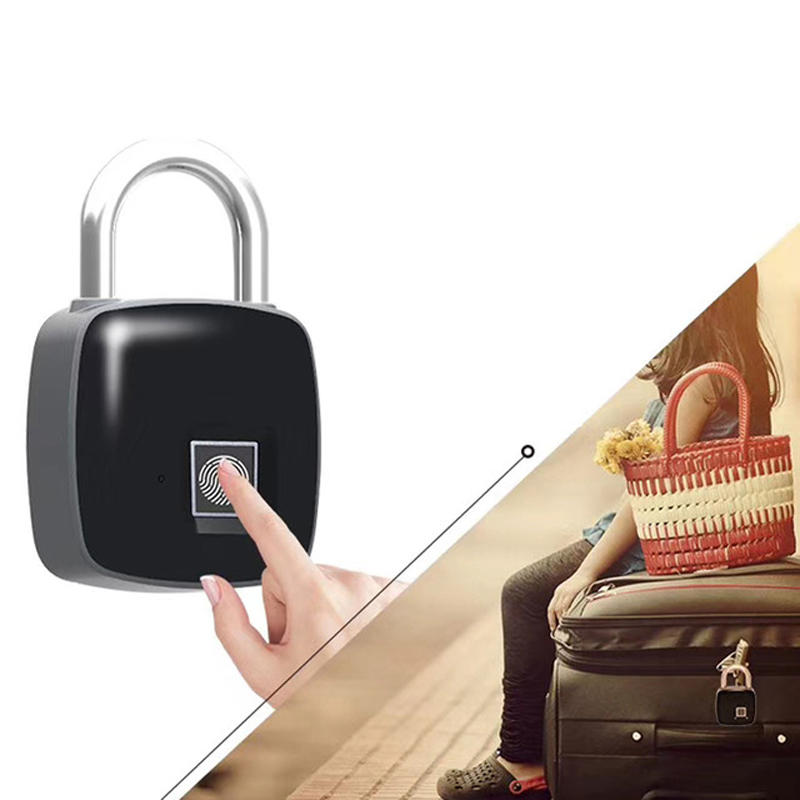 IPRee®P3盗難防止用スマートフィンガープリントパッドロックUSB充電用屋外トラベルスーツケースバッグセーフティロック