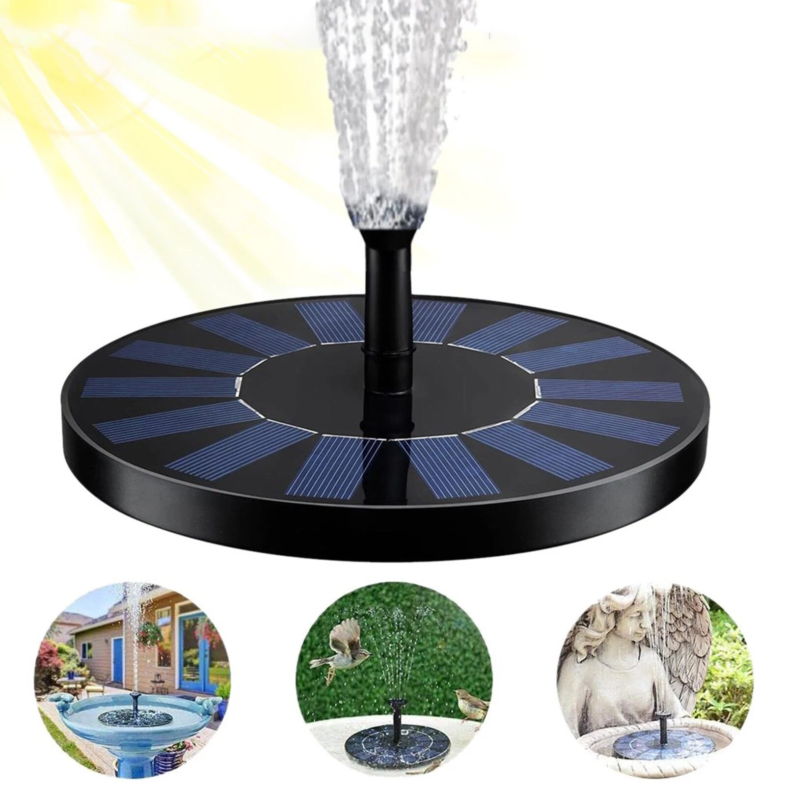 

1.7W Solar Fountain Pump Floating Solar Bird Bath Water Pump Fountain Kit for Garden Pond Swimming Pool