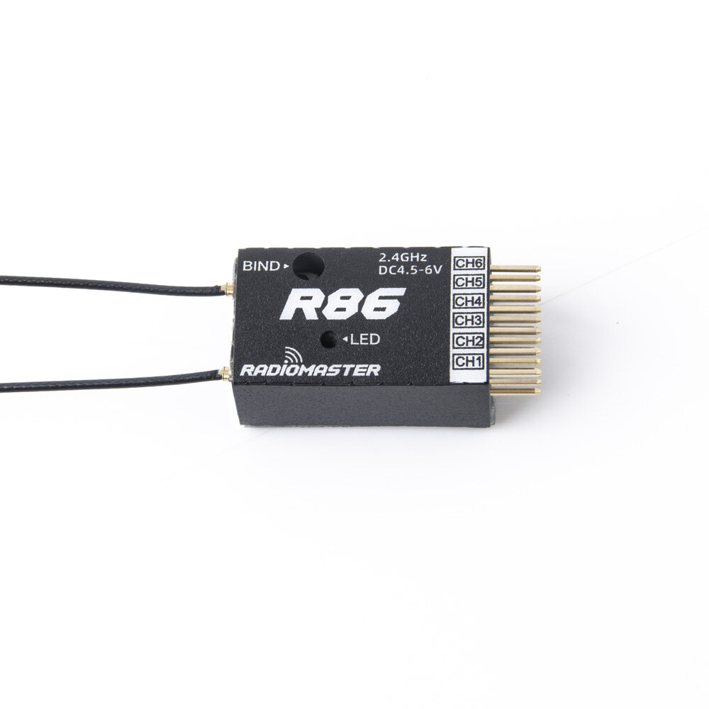 RadioMaster R86 2.4GHz 6CH Over 1KM PWM Nano Receiver Compatible FrSky D8 Support Return RSSI for RC