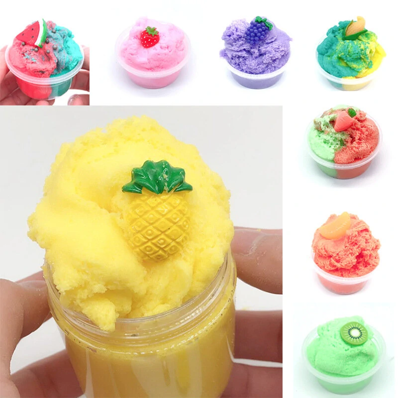 120ml fruit slime brushed crystal cotton clay decompression diy gift stress reliever