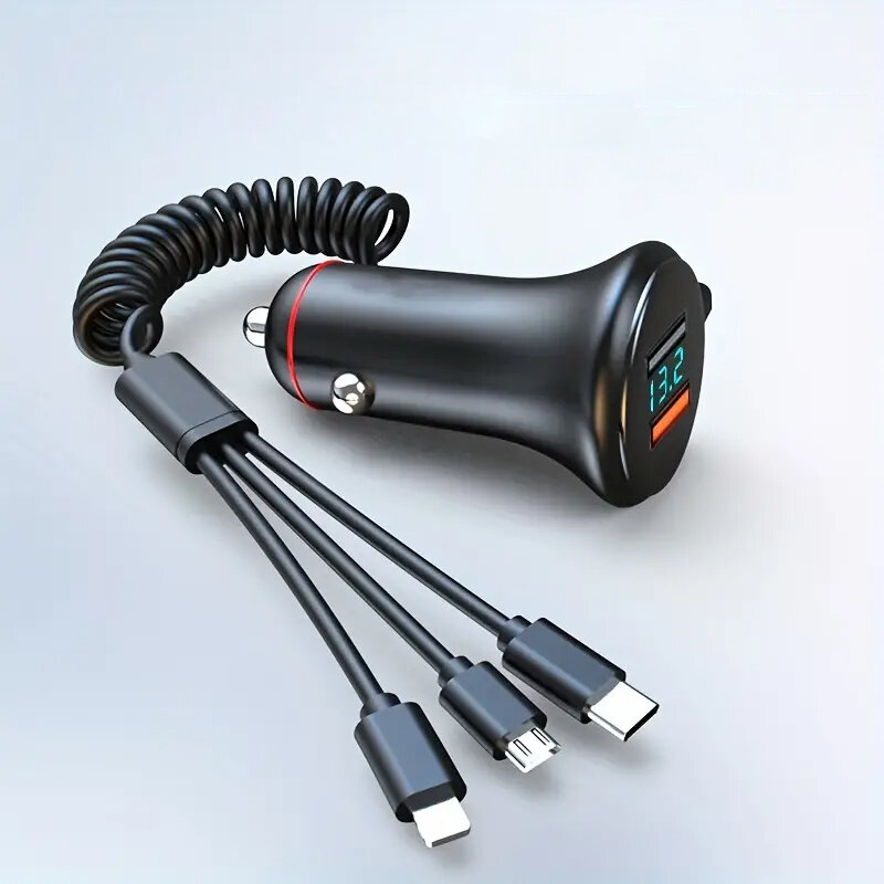 

5 в 1 160 Вт Авто Быстрое зарядное устройство QC3.0 Быстрое зарядное напряжение Дисплей USB Type C Быстрое зарядное устр