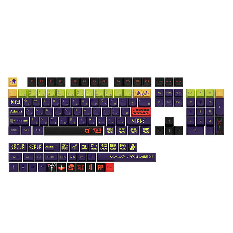 

135 Keys EVA13 No. 13 PBT Keycap Set XDA Profile Sublimation Japanese Custom Keycaps for Mechanical Keyboards