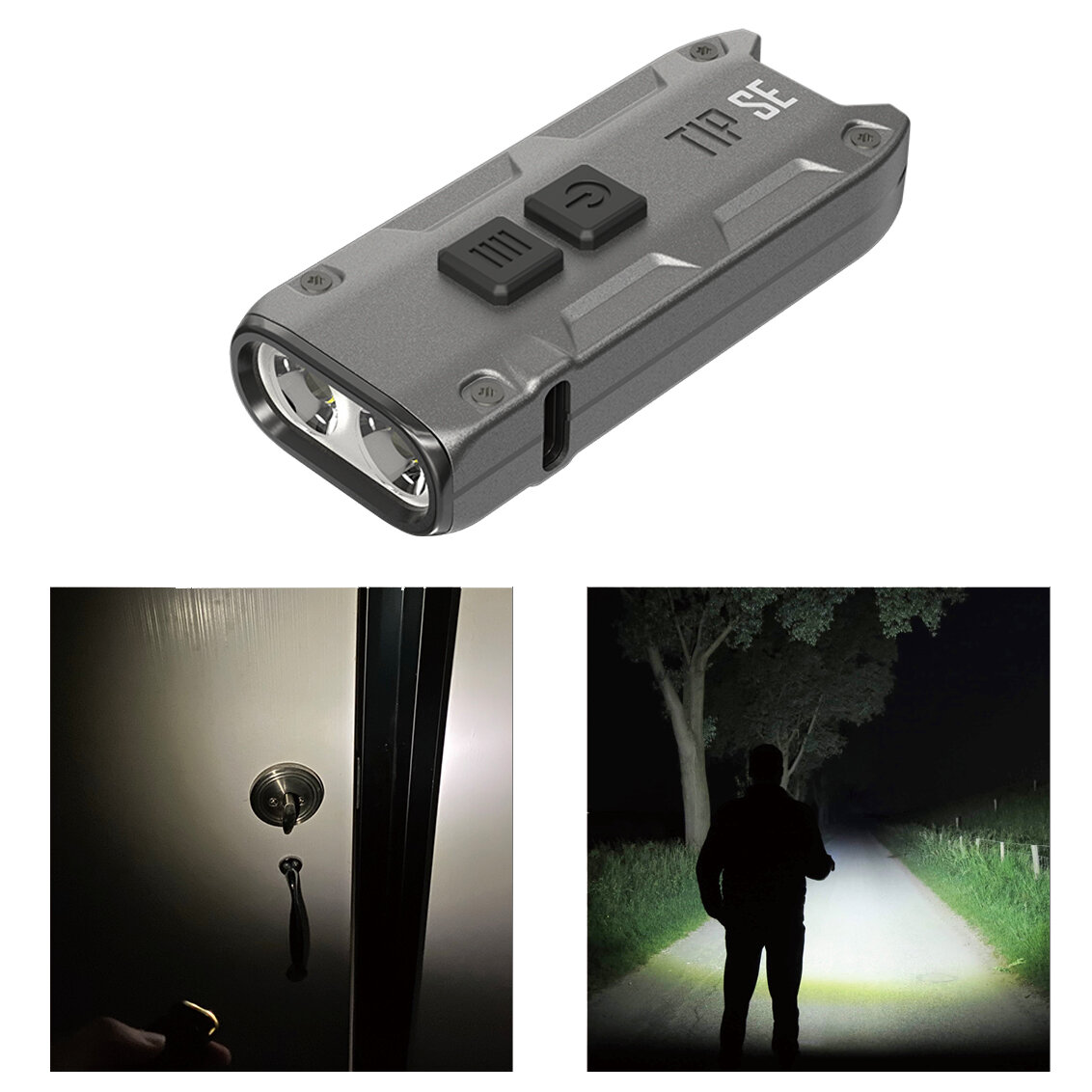 NITECORE TIP SE 700LM P8 Dual Light LED Keychain Flashlight Type-C Rechargeable QC Every Day Carry M