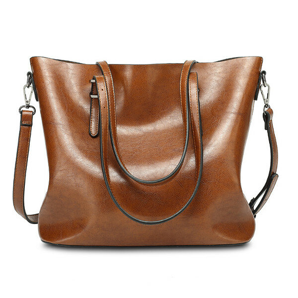 Women oil leather tote handbag vintage shoulder bag Sale - Banggood.com