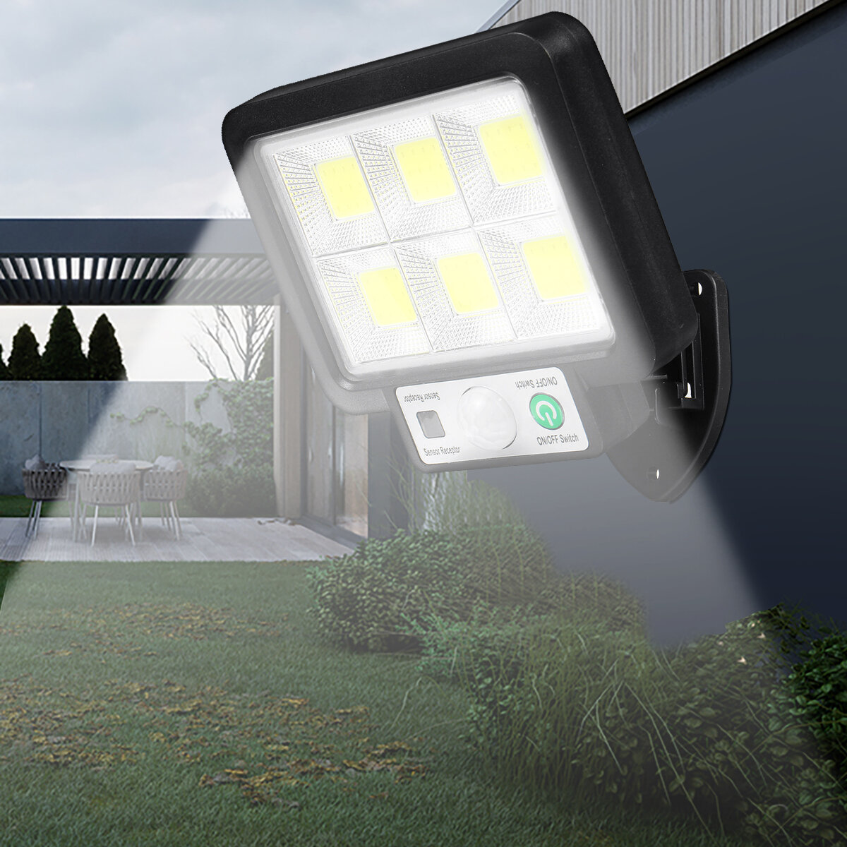 Solar Street Wall Light Sensor Motion LED COB Lamp Garden Outdoor Waterproof US