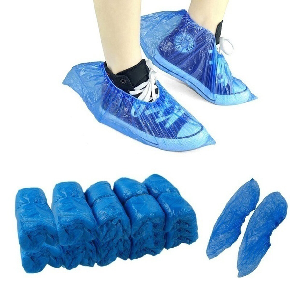 100 قطع يغطي الحذاء المتاح ضد للماء مقاومة للانزلاق دائم حامي غطاء الحذاء