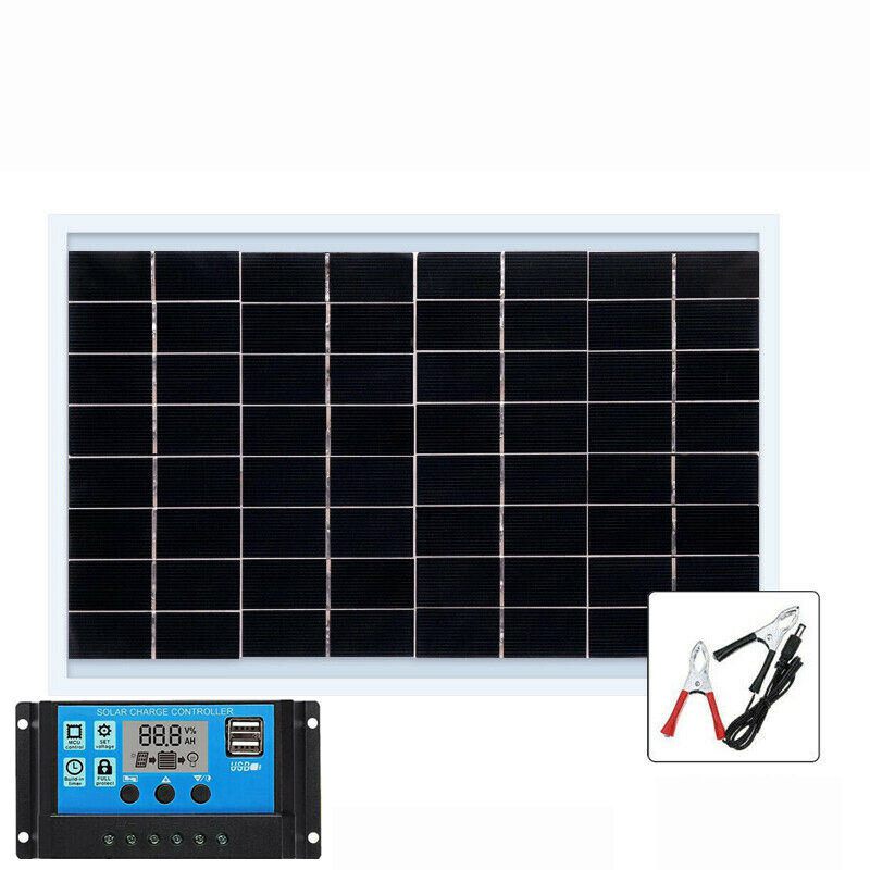 

30W 18V PET Solar Panel Portable Solar Battery Charger USB Solar Panel Kit Complete Outdoor Camping With 10A Controller