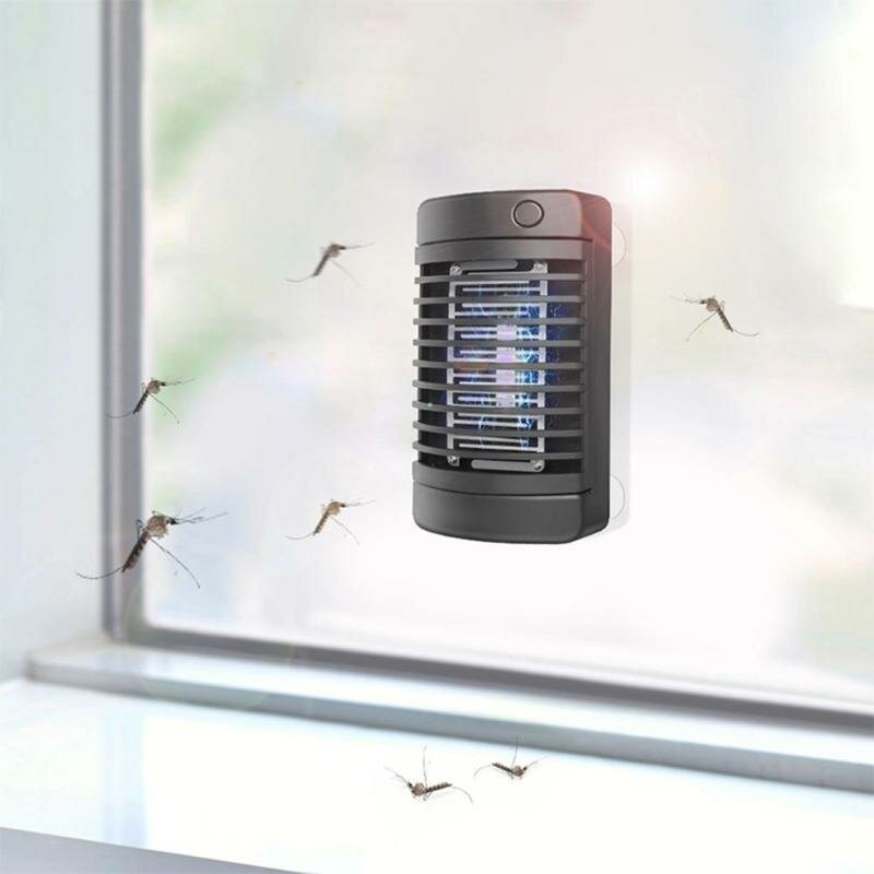 4 LED Solar Mosquito Killer Lamp Electric Shock Insect Zapper Fly Trap Light Bug Zapper Physical Insect Mosquito Attract