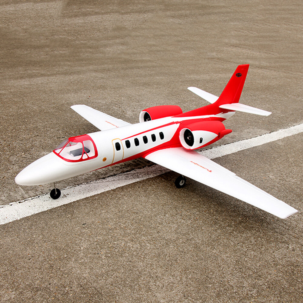 Dynam Cessna 550 Turbo Jet Red Twin 4S 64mm EDF V2 1180mm Spanwijdte EPO RC Vliegtuig PNP Met Flappe