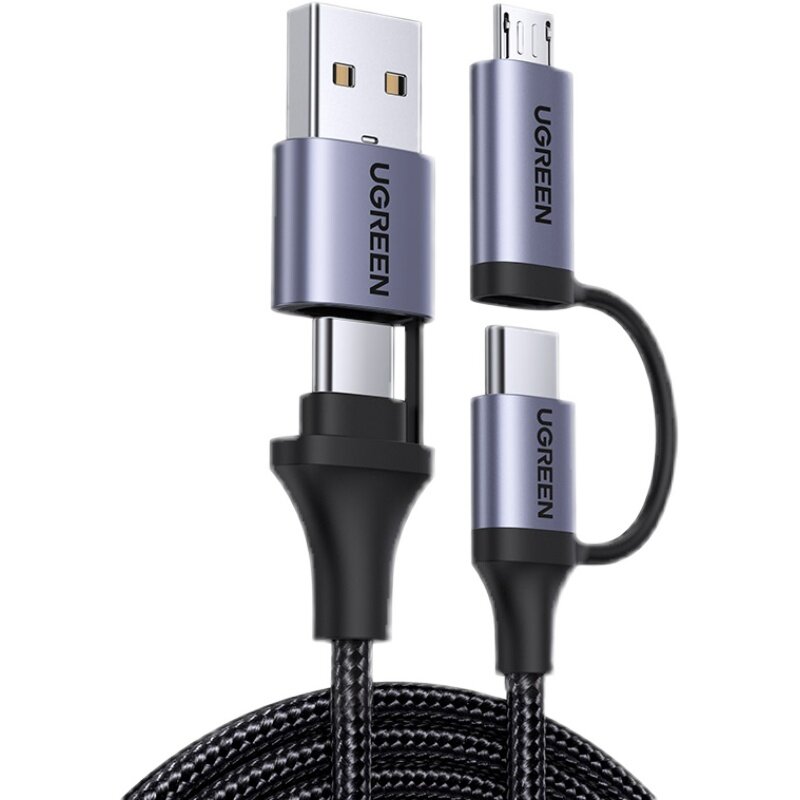 UGREEN 4 in 1 PD 60W Fast Charging Cable Data Cable, Type-C to Type-C/ USB to Type-C/USB to Micro USB/Type-C to Micro US