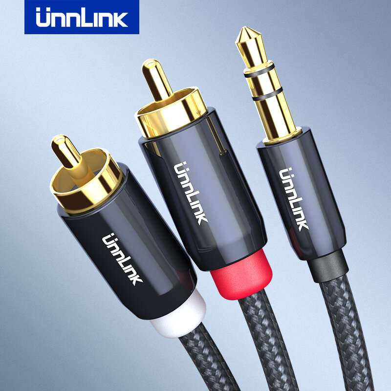 

Unnlink 3.5mm to 2 Male RCA Adapter Audio Stereo Cable For Speaker Smartphone Tablet HDTV MP3 Player