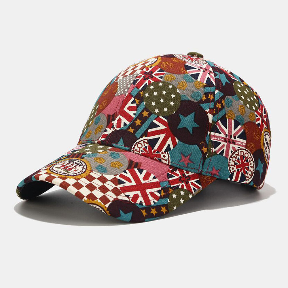 Unisex katoen Britse vlag patroon casual zonneklep pet honkbal hoed