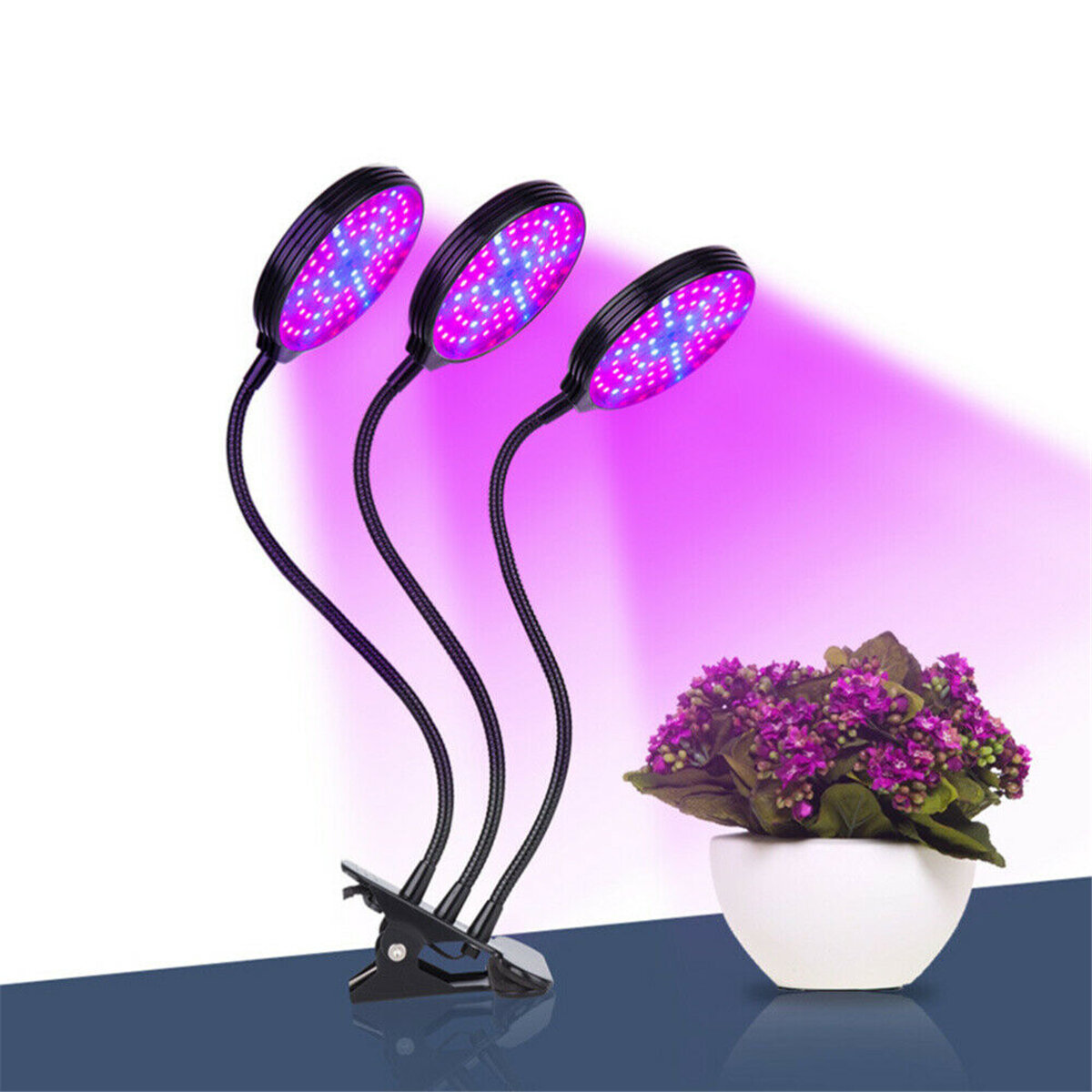 3-Head LED Plant Grow Lights Flower Indoor Greenhouse Hydroponic Lamp Gardening 