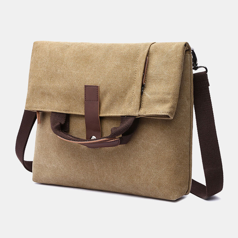 Men Canvas Anti-theft Water-Resistant Vintage Messenger Bag Shoulder Bag Crossbody Bag Handbag