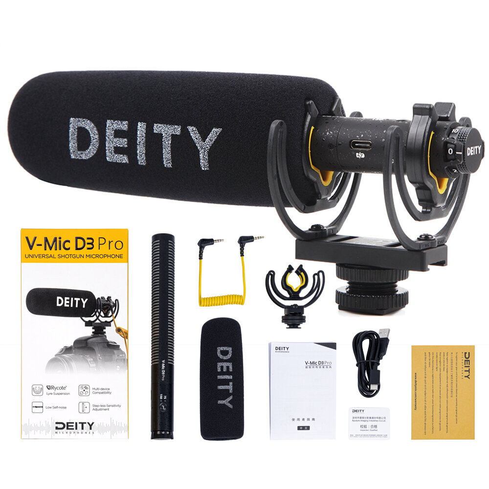 Aputure Deity V-Mic D3 Pro D3 Super-Cardioid Directional Microphone Polar Pattern Vlogging Condenser