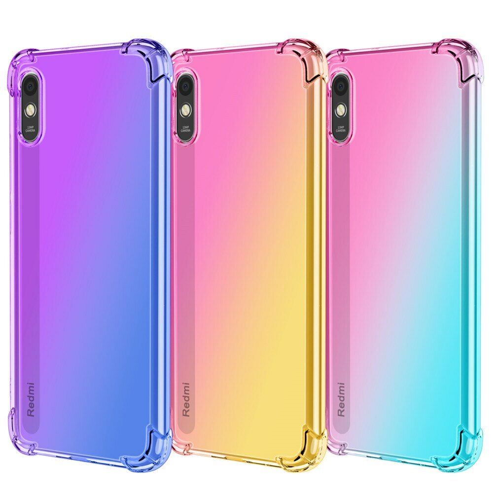 

Bakeey Gradient Color with Four-Corner Airbags Shockproof Translucent Soft TPU Protective Case for Xiaomi Redmi 9A Non-o