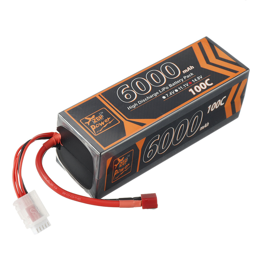 ZOP Power 14.8V 6000mAh 100C 4S T Plug Lipo-batterij voor RC Car